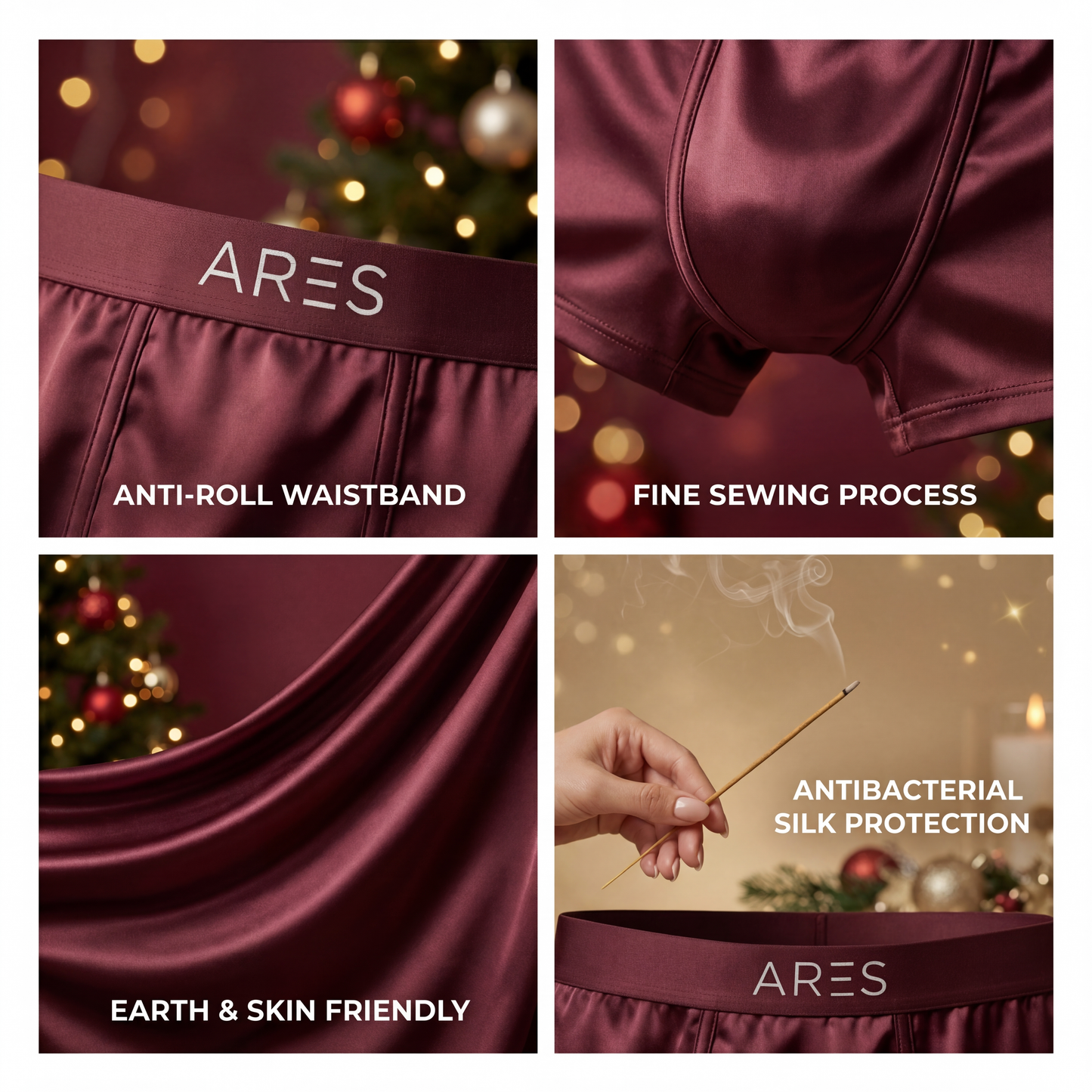 Premium Silk Boxers | All-Day Comfort Burgundy (NEW)