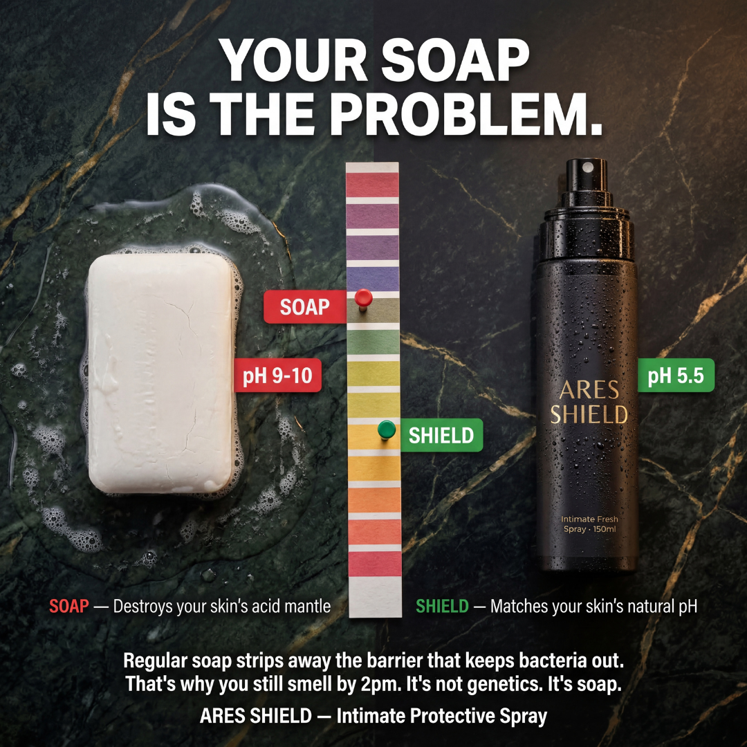 ARES Shield - antibakteriális intim védőspray férfiaknak